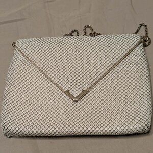 Vintage Tohpo Mesh Clutch or Crossbody Cream Glomesh Handbag